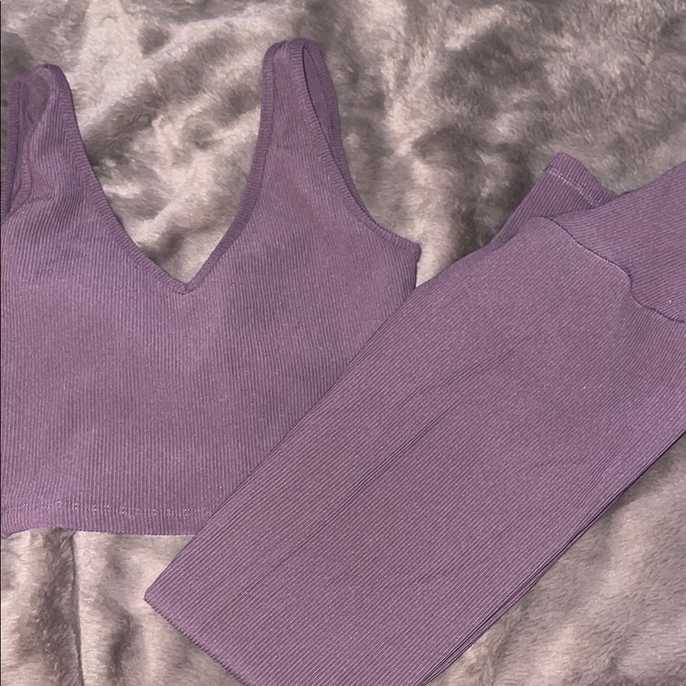 BuffBunny Purple Leggings and Top Set
